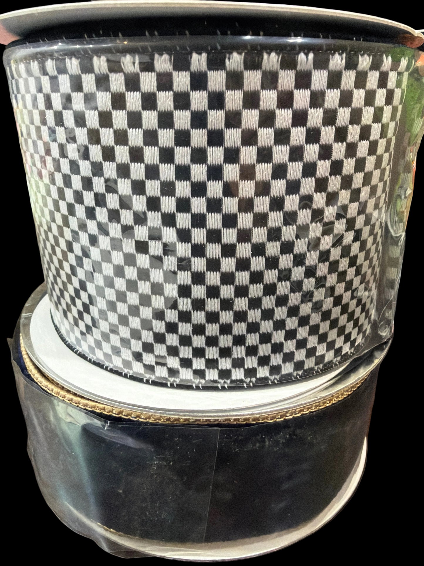 BLD009 20YDS of Farrisilk Black/White Ribbon