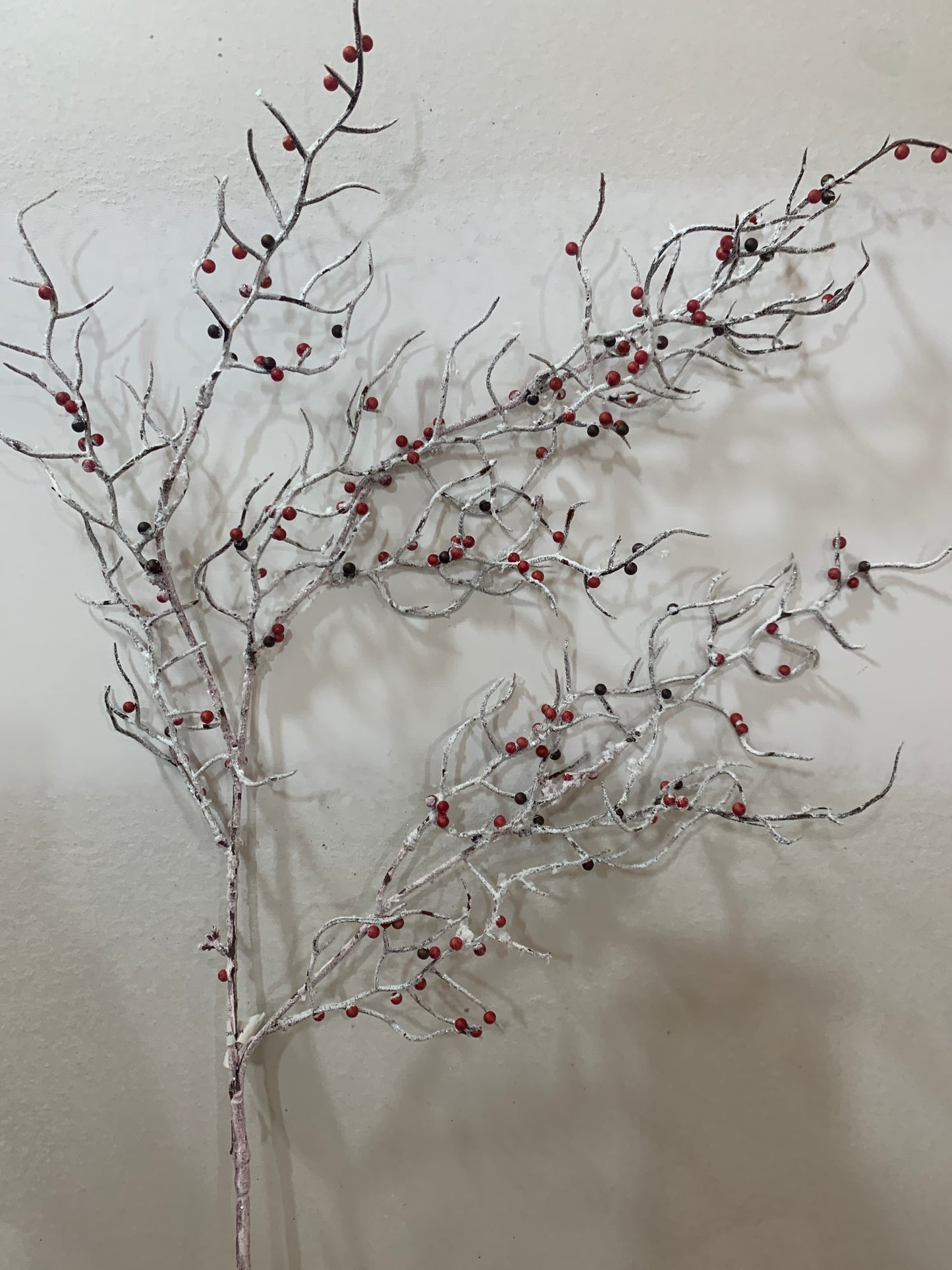 35in Frosty Twig Berry Spray RED/WHITE
