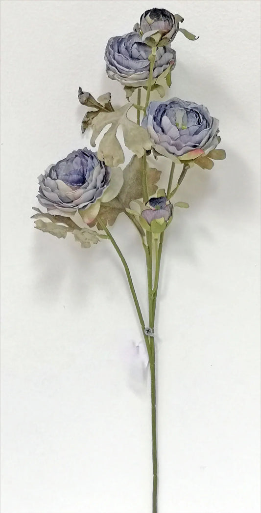 27in Dusty Blue Ranunculus Spray - Premium Floral for Wreaths, Arrangements and Home Decor (Copy) Allstate