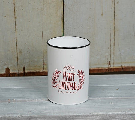 Design Bucket WHITE w/Merry Christmas