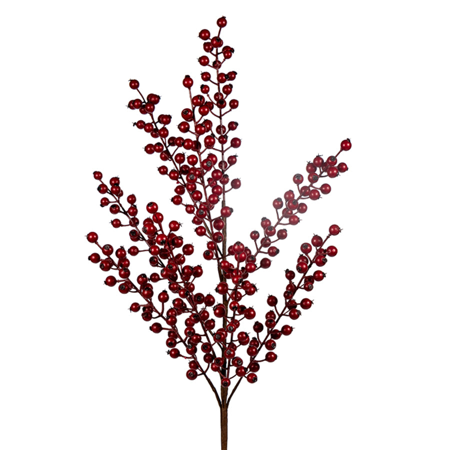 31in Outdoor Burgundy Berry Spray - Premium Florals for Wreaths, Arrangements and Home Decor CRI