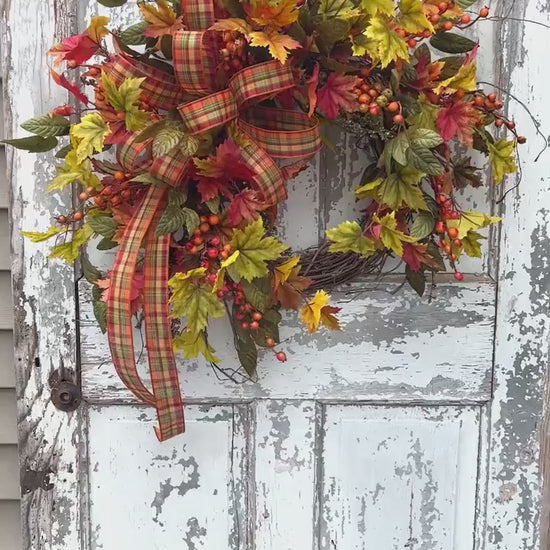 Fall Wreath for front door, Autumn Wreath, Fall Home Decor, Autumn Home Decor, Fall Porch Decor, Gift for her, Housewarming Gift,