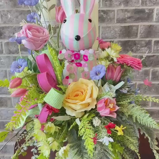 Designer Easter Bunny Arrangement - Real Touch Florals and Greenery