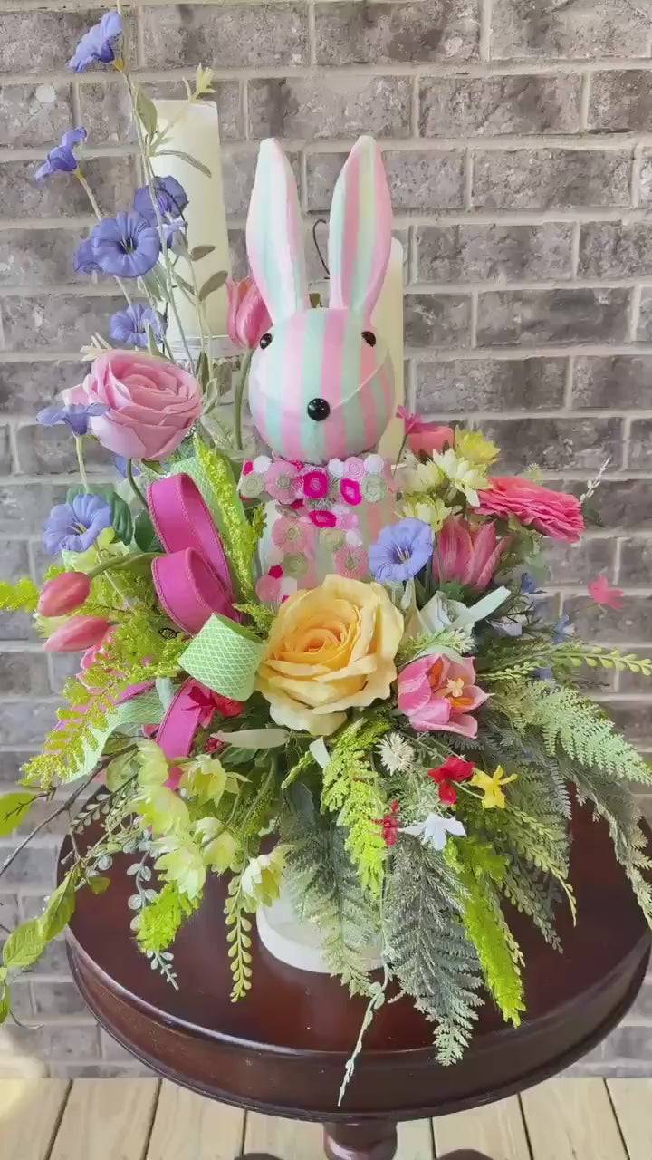 Designer Easter Bunny Arrangement - Real Touch Florals and Greenery