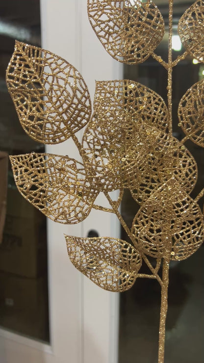 25in MESH Lace Leaf Spray GOLD
