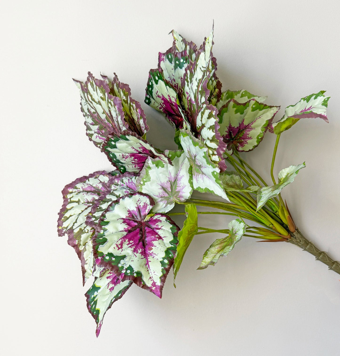 16in Real Touch Caladium Bush 23 Leaves - Premium Greenery for Wreaths and Home Decor