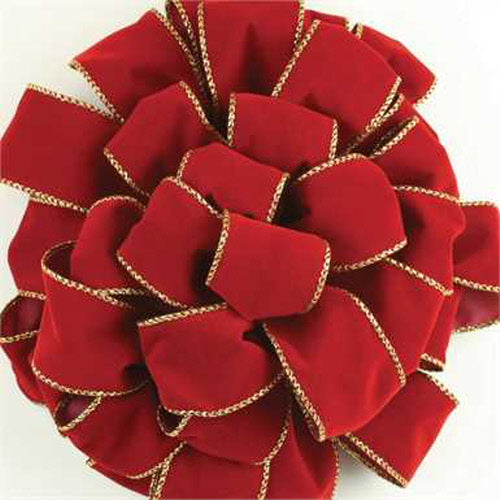 1.5in x 50yd Value Velvet RED/GOLD