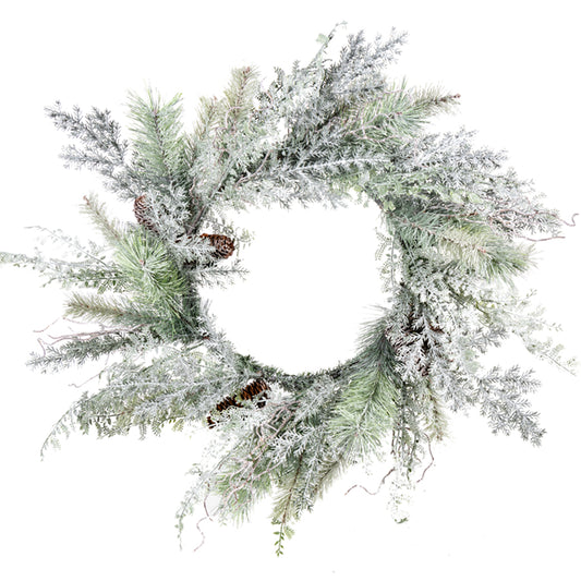 24in Snowfall Wreath - Premium Base for Wreaths, Arrangements and Home Decor CRI