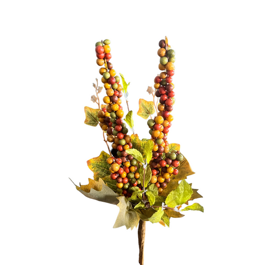 16in Berry Autumn Leaf Pick Regency