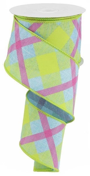 Plaid BLUE/LIME/HOT PINK