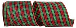 4in x 10yd Tartan Plaid RED/GREEN