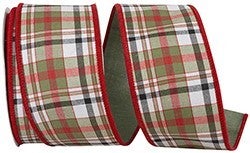2.5 inch Plaid Dupioni-Back TN/RD/BL/WH