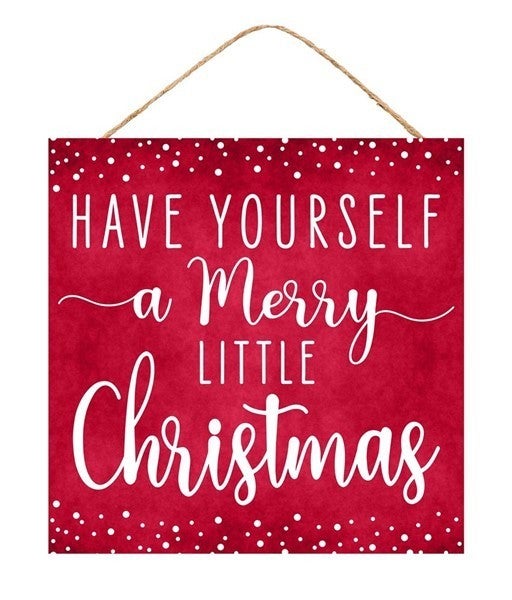 10in Sq Merry Little Christmas sign