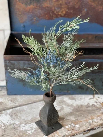 Glittered Cedar W/Blue Berries