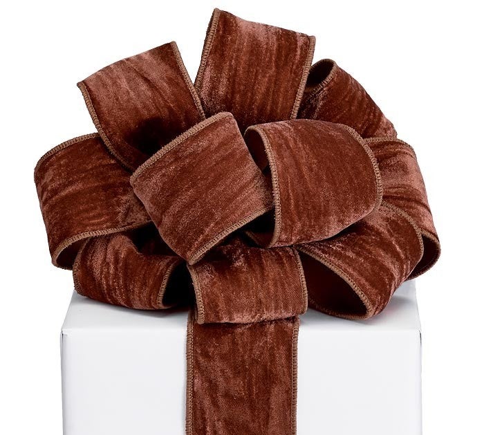 20YARD x2.5in Wrinkled Velvet RUST Ribbon
