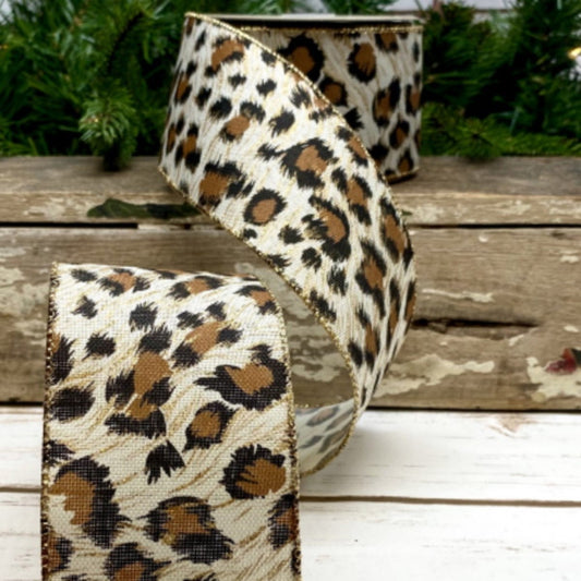 DStevens 2.5 inch Leopard Swirl GOLD/CREAM