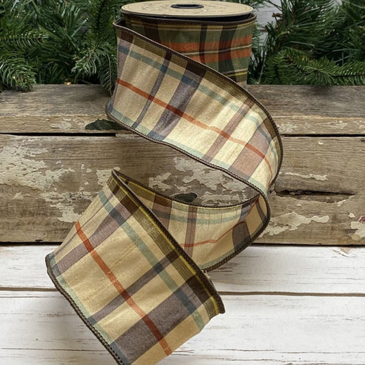 2.5 inch Dupion Wyoming Plaid CR/GR/OR
