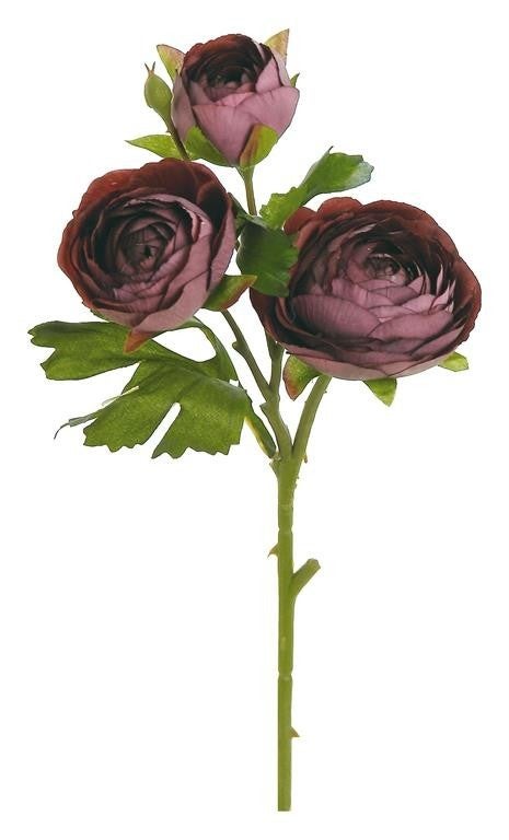 13in Ranunculus x3 BURGUNDY