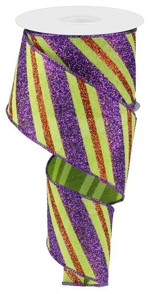 2.5 inch Diagonal Stripe on GREEN ooo