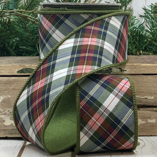 2.5 inch Diag Shasta Plaid OLIVE edge