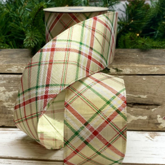 2.5 inch CrissCross Plaid GO/RD/GR