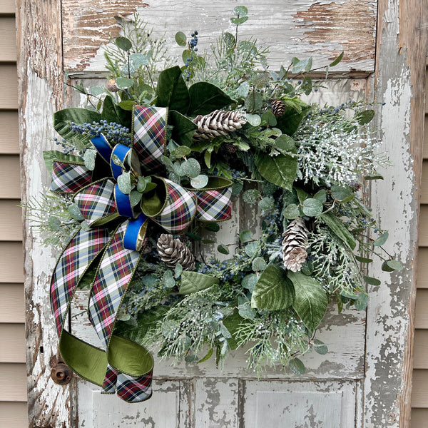 Christmas wreath for front door, Xmas wreath, Farmhouse Christmas Wreath, Christmas Home Decor, Winter Wreath, Xmas Decor, Farmhouse Decor,