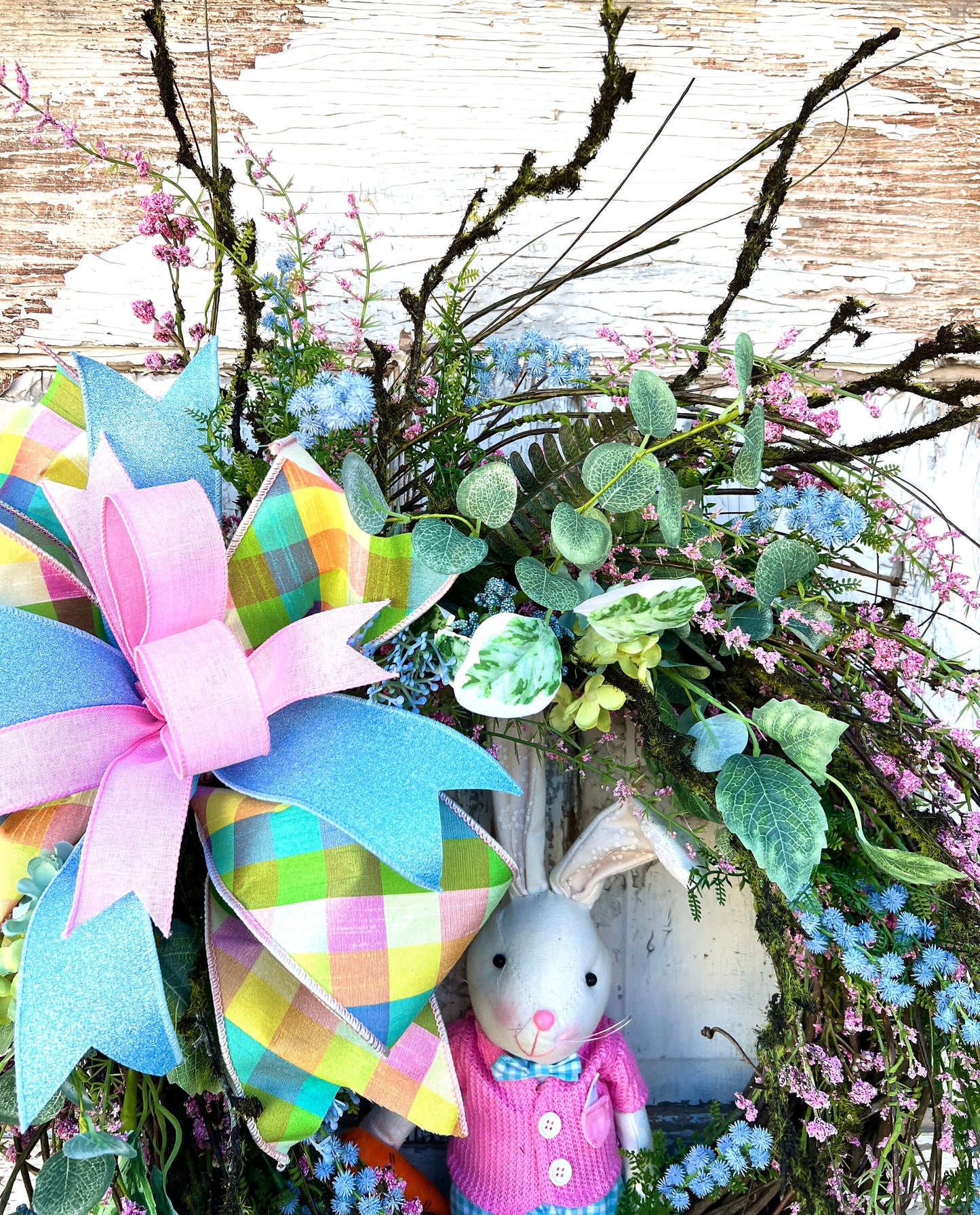 Easter Wreath for front door, Easter Wreath, Easter Decor, Easter With Bunny, Bunny Wreath, Home Decor, Woodland Easter Wreath,