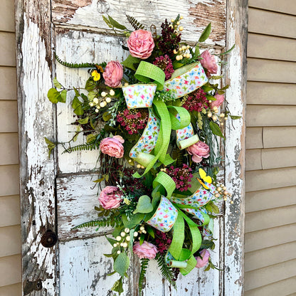 Spring Wreath for front door, Wreath for front door, Everyday wreath for front door, Year Round Wreath for front door, Home Decor,