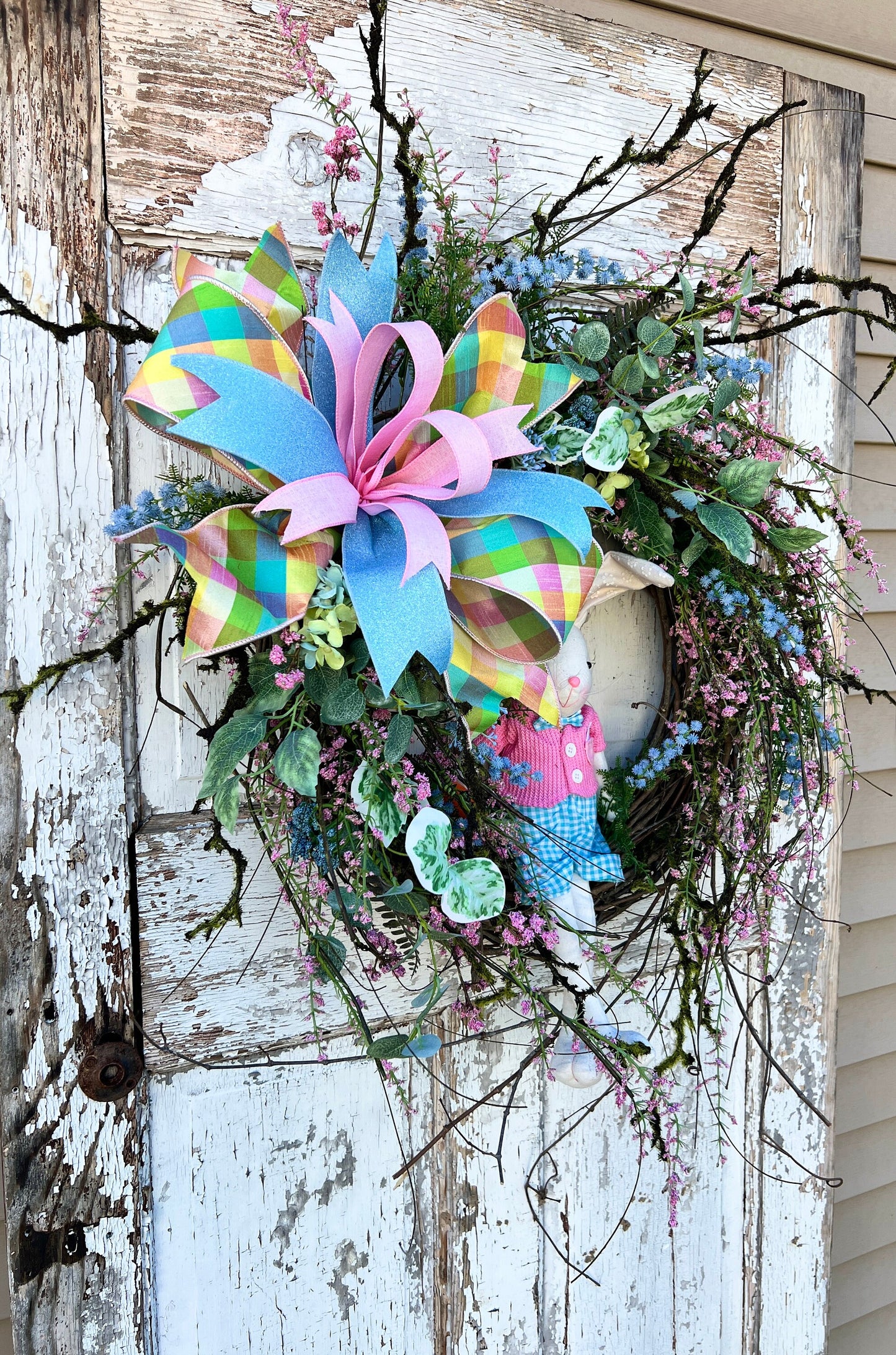 Easter Wreath for front door, Easter Wreath, Easter Decor, Easter With Bunny, Bunny Wreath, Home Decor, Woodland Easter Wreath,